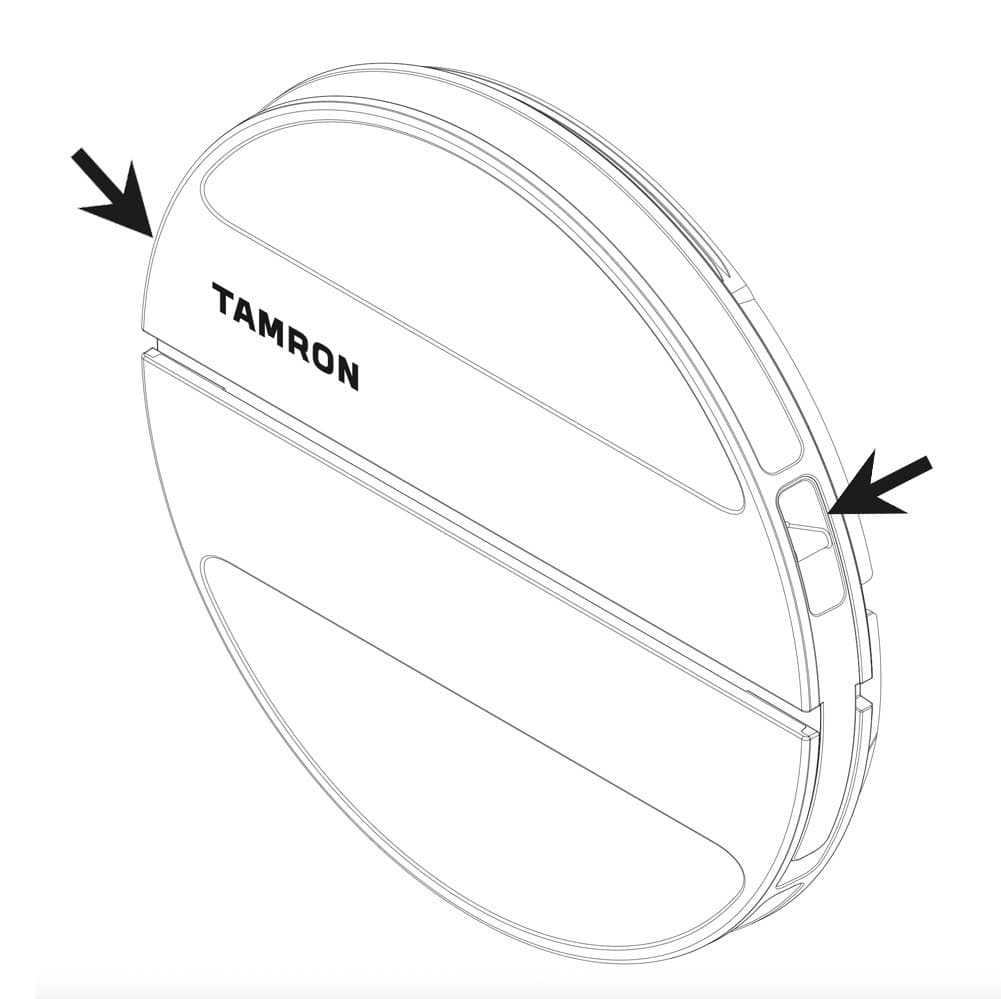 TAMRON 16-50mm F2.8 A (B091) – az első védősapka két pántrögzítő furata (rajz)